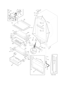 Cabinet Diagram and Parts List for FGFU19F6QFA  Frigidaire Freezer