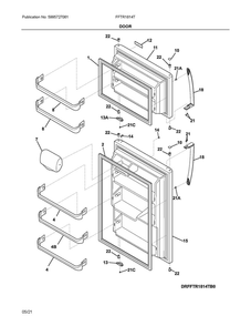 Doors Diagram and Parts List for FFTR1814TBJ  Frigidaire Refrigerator