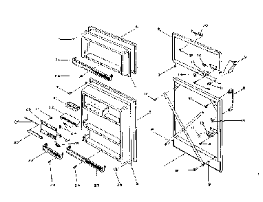 Door Parts Diagram and Parts List for 253N13Z  Kenmore Refrigerator