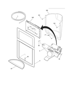 Ice & Water Dispenser Diagram and Parts List for FGHS2332LP6  Frigidaire Refrigerator