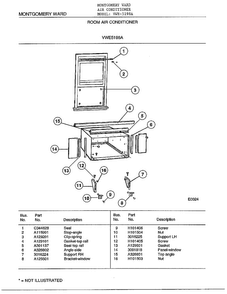Room Air Conditioner Page 5 Diagram and Parts List for 5198A  Frigidaire Air Conditioner