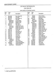 Shelving And Storage Parts Page 2 Diagram and Parts List for 19844B  Frigidaire Refrigerator