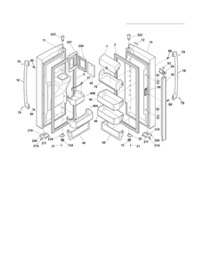 Fresh Food Door Diagram and Parts List for EI28BS56IBE  Electrolux Refrigerator