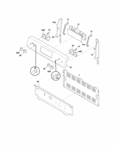 Backguard Diagram and Parts List for 79092512211  Kenmore Range
