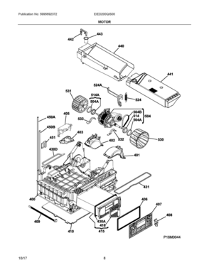 05 - MOTOR Diagram and Parts List for EIED200QIS00  Frigidaire Dryer