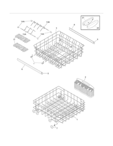 Racks Diagram and Parts List for FGBD2432KB1A  Frigidaire Dishwasher