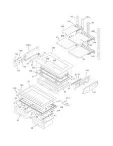 Shelves Diagram and Parts List for EI23BC65KS6  Electrolux Refrigerator