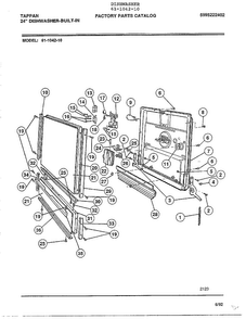 24" Built-in Dishwasher Page 3 Diagram and Parts List for 61-1042-10  Tappan Dishwasher
