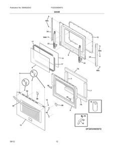 Door Diagram and Parts List for FGDS3065KFG  Frigidaire Range