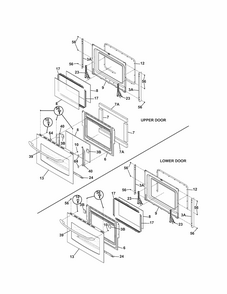 Doors Diagram and Parts List for 79047733402  Kenmore Wall Oven