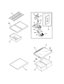 Shelves Diagram and Parts List for 25360603413  Kenmore Refrigerator
