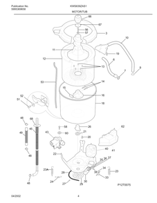 Motor/Tub Diagram and Parts List for KWS839ZAS1  Frigidaire Washer