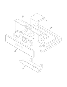 Control Panel Diagram and Parts List for FFEW3025PBA  Frigidaire Wall Oven