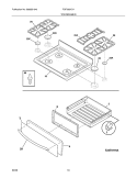 TOP/DRAWER Diagram and Parts List for FGF382HCH  Frigidaire Range