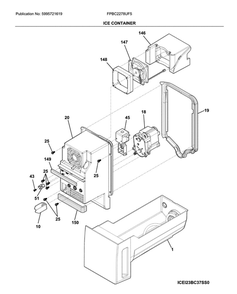 Container Diagram and Parts List for FPBC2278UF5  Frigidaire Refrigerator