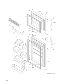 Doors Diagram and Parts List for FGHI1865SE0  Frigidaire Refrigerator