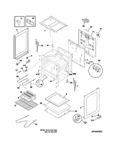 Body Diagram and Parts List for CFEF3012PWA  Frigidaire Range