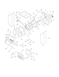 Upper Cabinet/drum Heater Diagram and Parts List for 41797812701  Kenmore Washer Dryer Combo
