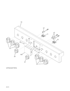 Backguard Diagram and Parts List for FPGH3077RFA  Frigidaire Range