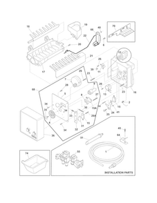 Freezer Ice Maker Diagram and Parts List for FPHB2899PF2  Frigidaire Refrigerator