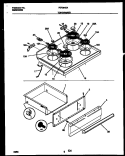 COOKTOP AND DRAWER PARTS Diagram and Parts List for FEF364SADA  Frigidaire Range