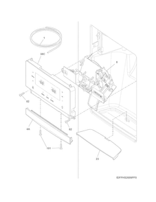 Ice & Water Dispenser Diagram and Parts List for FGHC2331PF4  Frigidaire Refrigerator