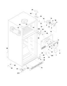 Cabinet Diagram and Parts List for FFTR18D2PS6  Frigidaire Refrigerator