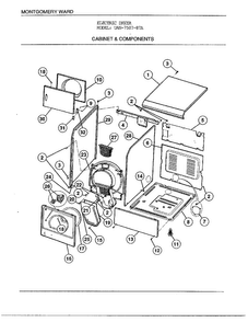 Cabinet And Components Diagram and Parts List for 7507-87A  Frigidaire Dryer