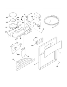 Ice & Water Dispenser Diagram and Parts List for FRS6HR45KS5  Frigidaire Refrigerator