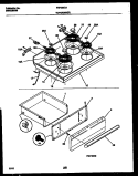 COOKTOP AND DRAWER PARTS Diagram and Parts List for FEF352CASA  Frigidaire Range