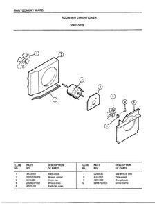 Room Air Conditioner Page 3 Diagram and Parts List for 5107B  Frigidaire Air Conditioner