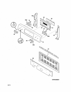 Backguard Diagram and Parts List for 79097633300  Kenmore Range