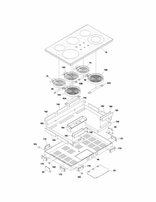 Maintop Diagram and Parts List for 79042741401  Kenmore Cooktop