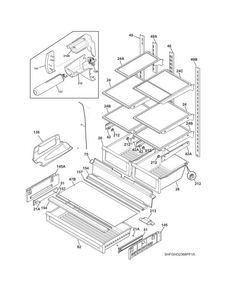 Shelves Diagram and Parts List for FGHB2866PEAA  Frigidaire Refrigerator