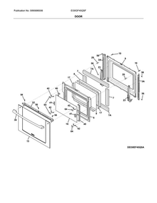 Door Diagram and Parts List for EI30GF45QSF  Electrolux Range