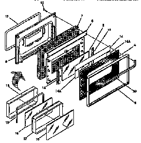Door Diagram and Parts List for FEF367CA  Frigidaire Range
