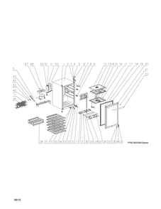 Recommended Spare Parts Diagram and Parts List for FFWC38C2QS0  Frigidaire Wine and Beverage Cooler