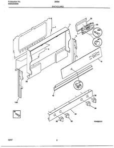 Backguard Diagram and Parts List for 285860C  Frigidaire Range