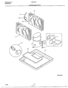 Compressor Parts Diagram and Parts List for 5292004A  Frigidaire Air Conditioner