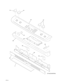 Backguard Diagram and Parts List for FGGS3065PBC  Frigidaire Range