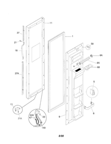 Freezer Door Diagram and Parts List for FRS26ZRGD7  Frigidaire Refrigerator