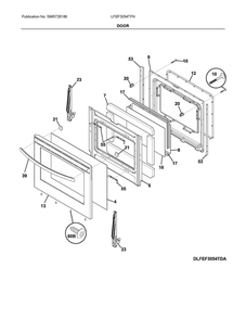 Door Diagram and Parts List for LFEF3054TFN  Frigidaire Range