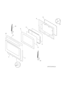 Door Diagram and Parts List for FFGF3019LBB  Frigidaire Range
