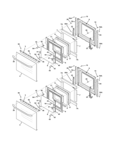 Doors Diagram and Parts List for FFET2725PBA  Frigidaire Wall Oven