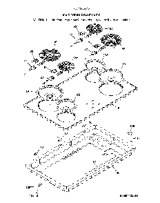 Main top/surface units Diagram and Parts List for 79041323810  Kenmore Cooktop