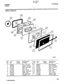 Gas Range Page 4 Diagram and Parts List for 30-3989  Frigidaire Range