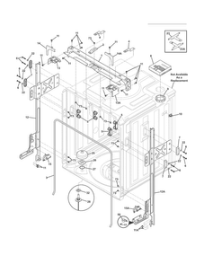 Tub Diagram and Parts List for EIDW6405HT1B  Electrolux Dishwasher