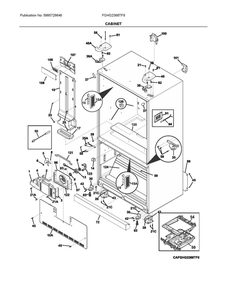 Cabinet Diagram and Parts List for FGHG2368TF8  Frigidaire Refrigerator