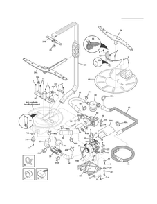 Motor & Pump Diagram and Parts List for EIDW6405HT1B  Electrolux Dishwasher