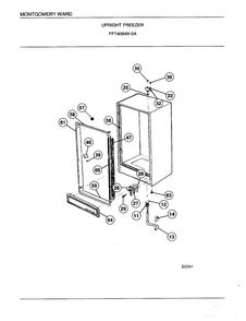 Upright Freezer Page 3 Diagram and Parts List for 40849A  Frigidaire Freezer
